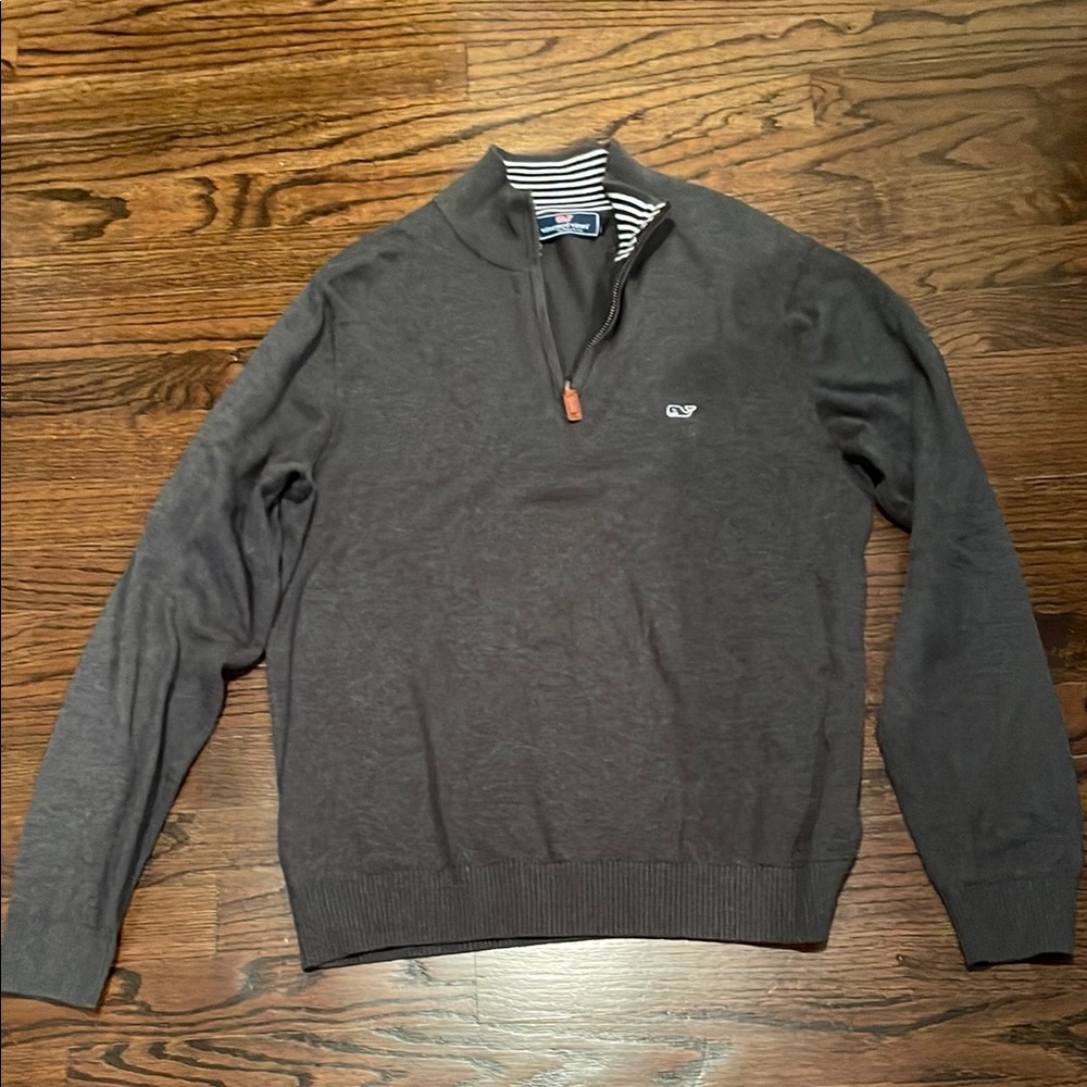 Men's Gray Half-Zip Sweater